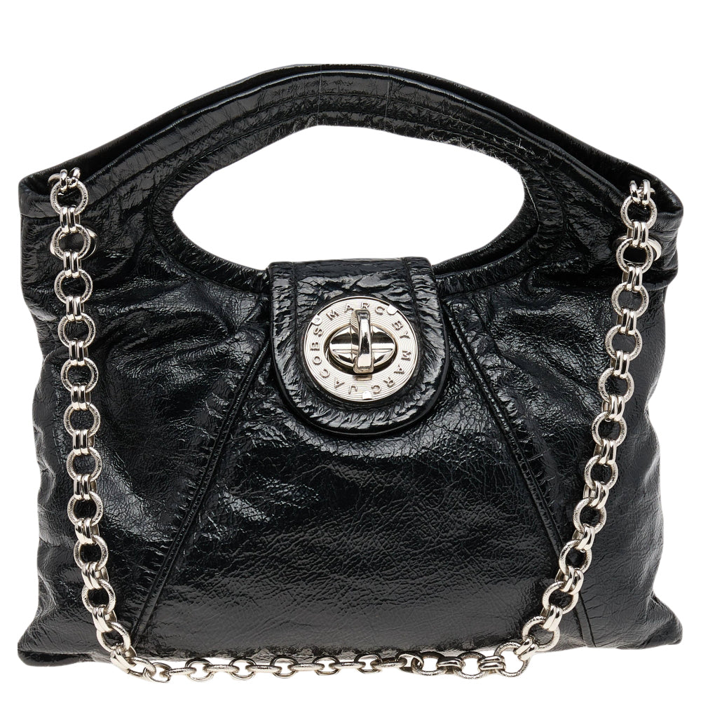 Marc By Marc Jacobs Black Leather Turnlock Shoulder Bag