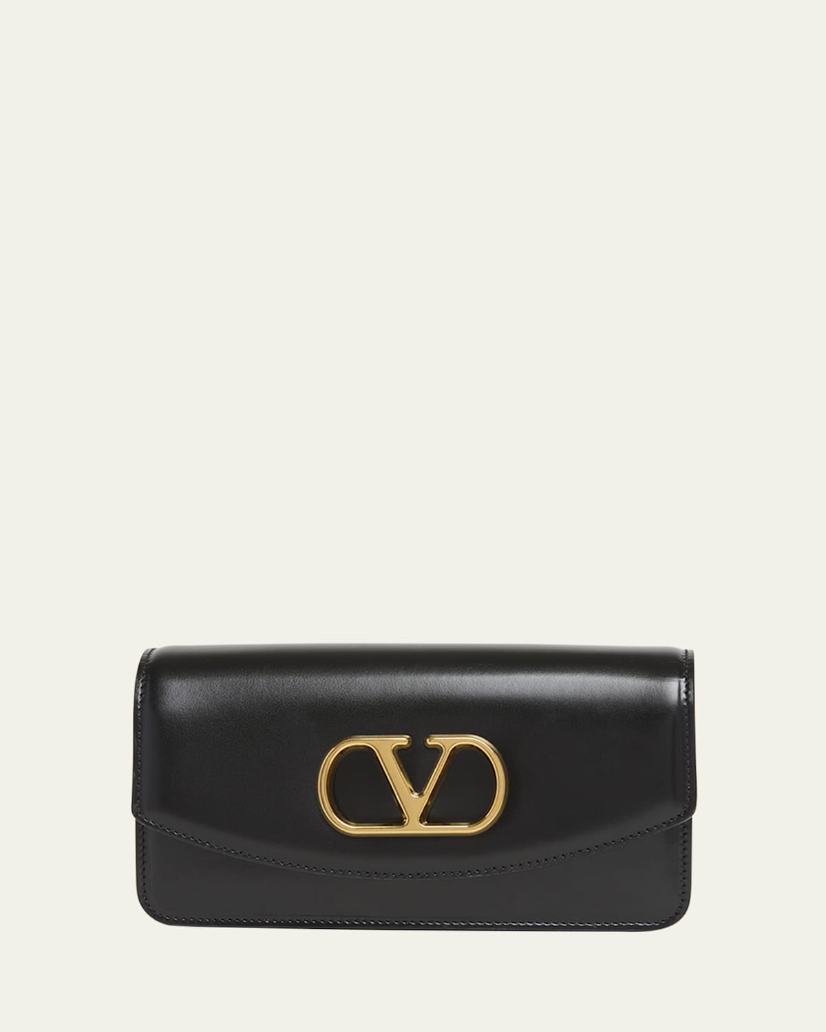 Valentino Vain Small VLOGO Leather Clutch Bag