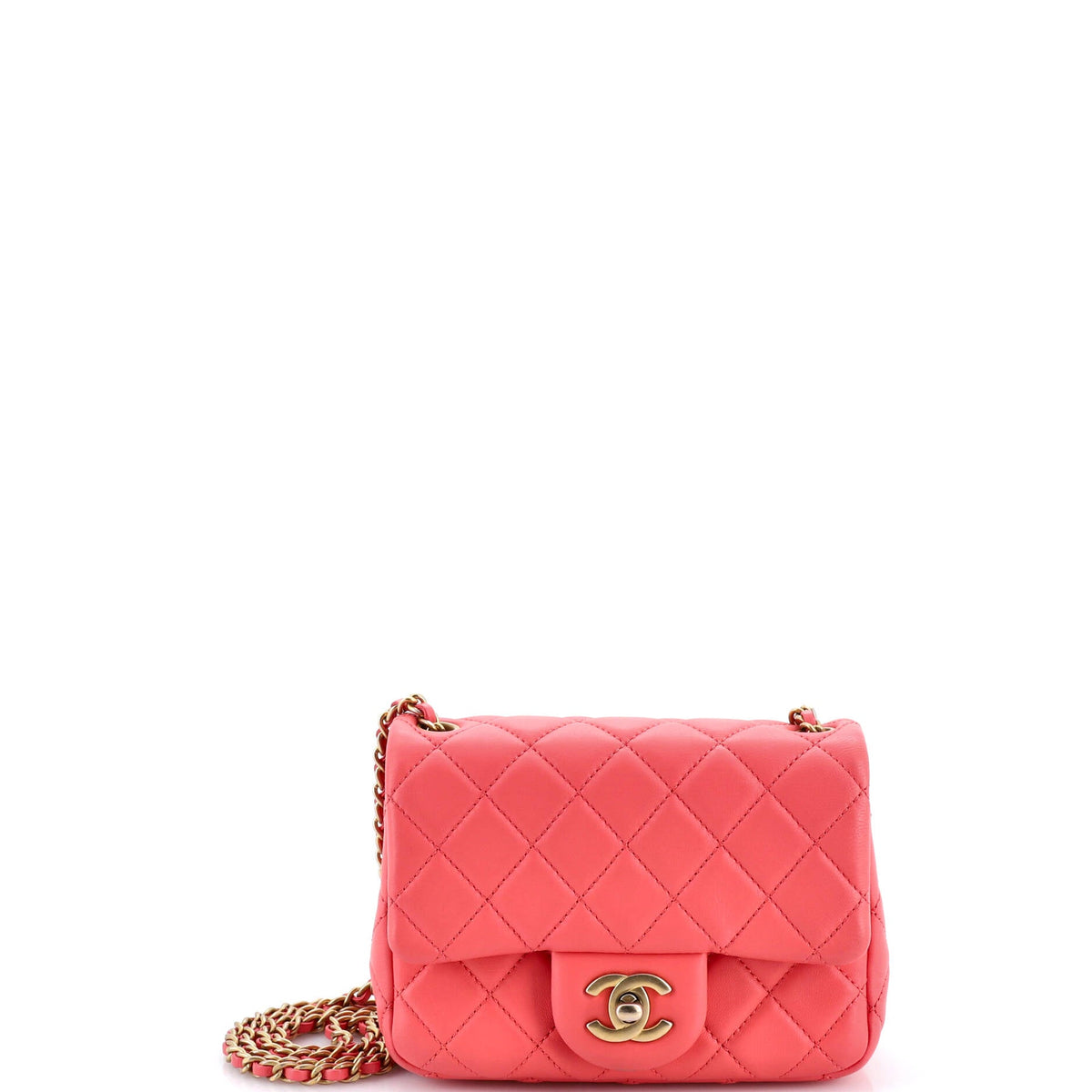 Chanel CHANEL Pearl Crush Square Flap Bag Quilted Lambskin Mini