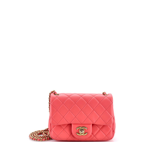 CHANEL Pearl Crush Square Flap Bag Quilted Lambskin Mini