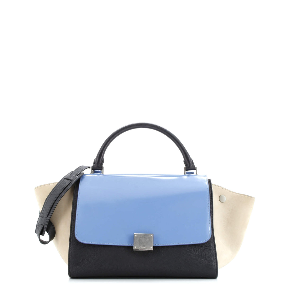 Celine CELINE Trapeze Bag Leather with Patent Small