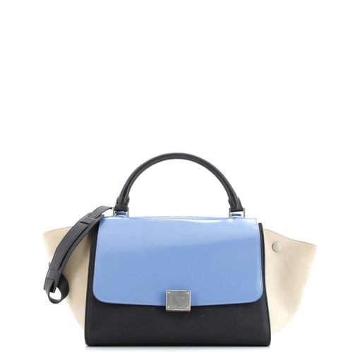 CELINE Trapeze Bag Leather with Patent Small