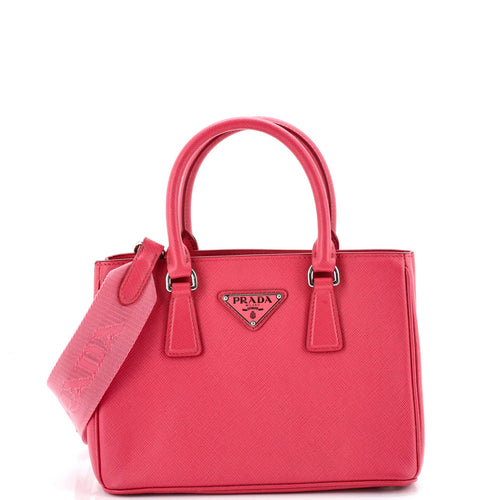 PRADA Galleria Double Zip Tote Saffiano Leather Mini