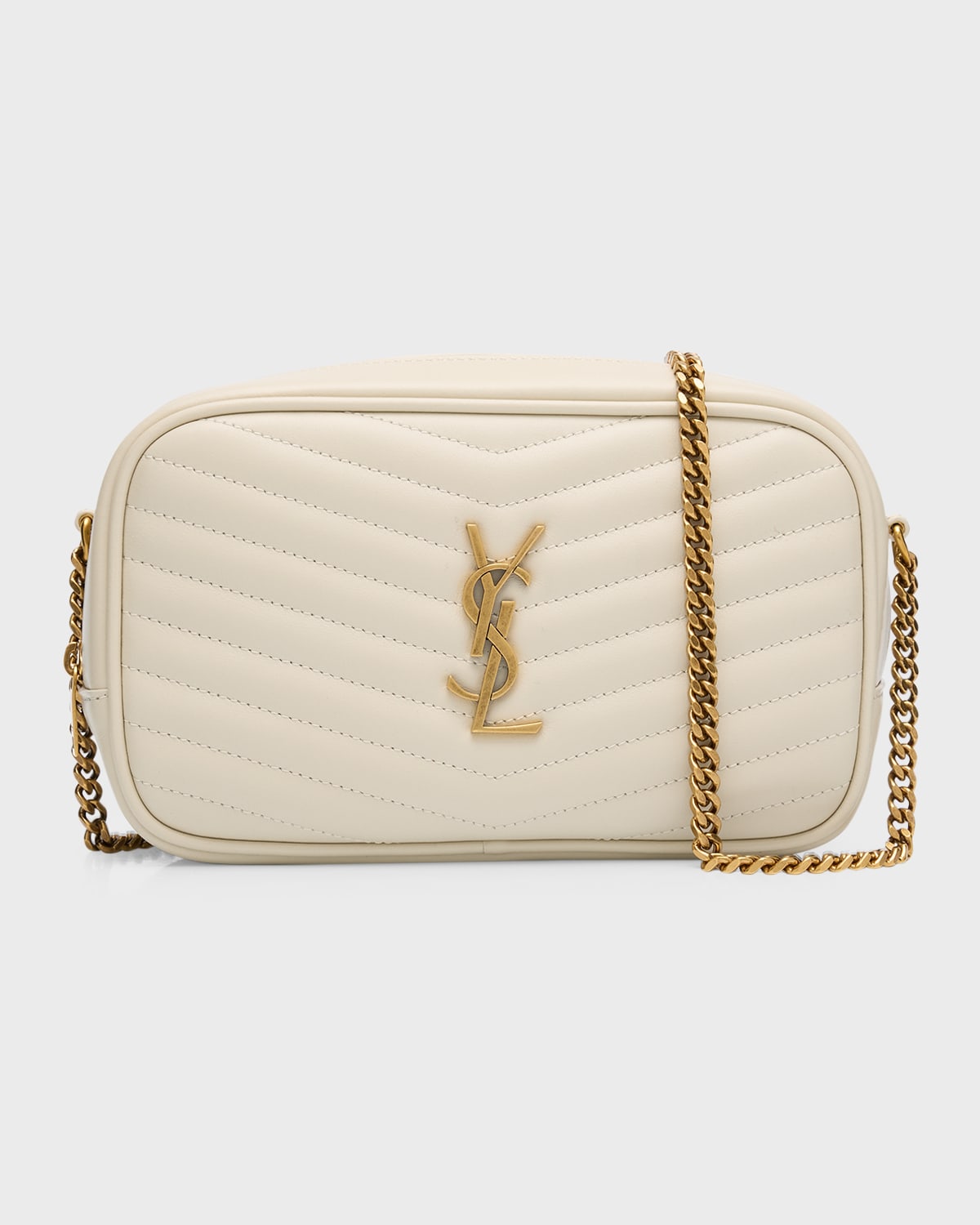 Saint Laurent Lou Mini YSL Camera Bag in Smooth Quilted Leather