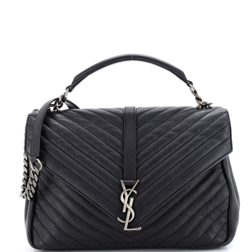 Classic Monogram College Bag Matelasse Chevron Leather Large