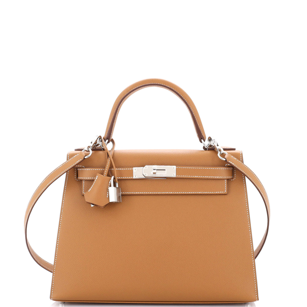 Herm?s Kelly Handbag Gold Epsom with Palladium Hardware 28