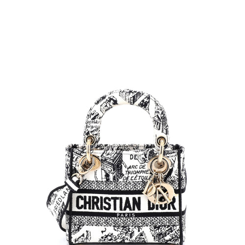 Lady D-Lite Bag Embroidered Canvas Mini