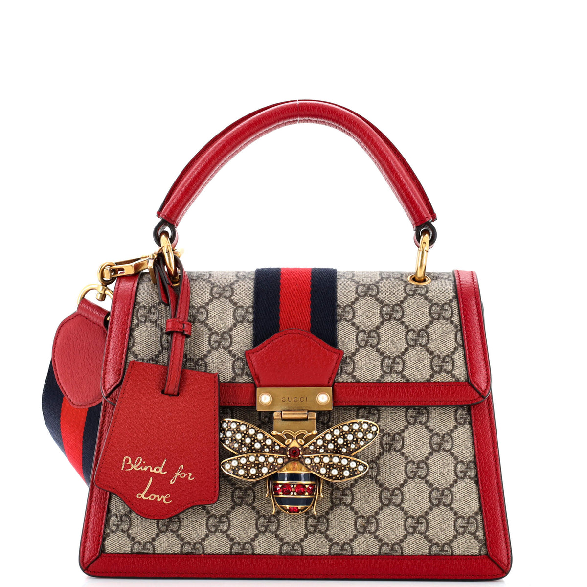 Gucci GUCCI Queen Margaret Top Handle Bag GG Coated Canvas Small