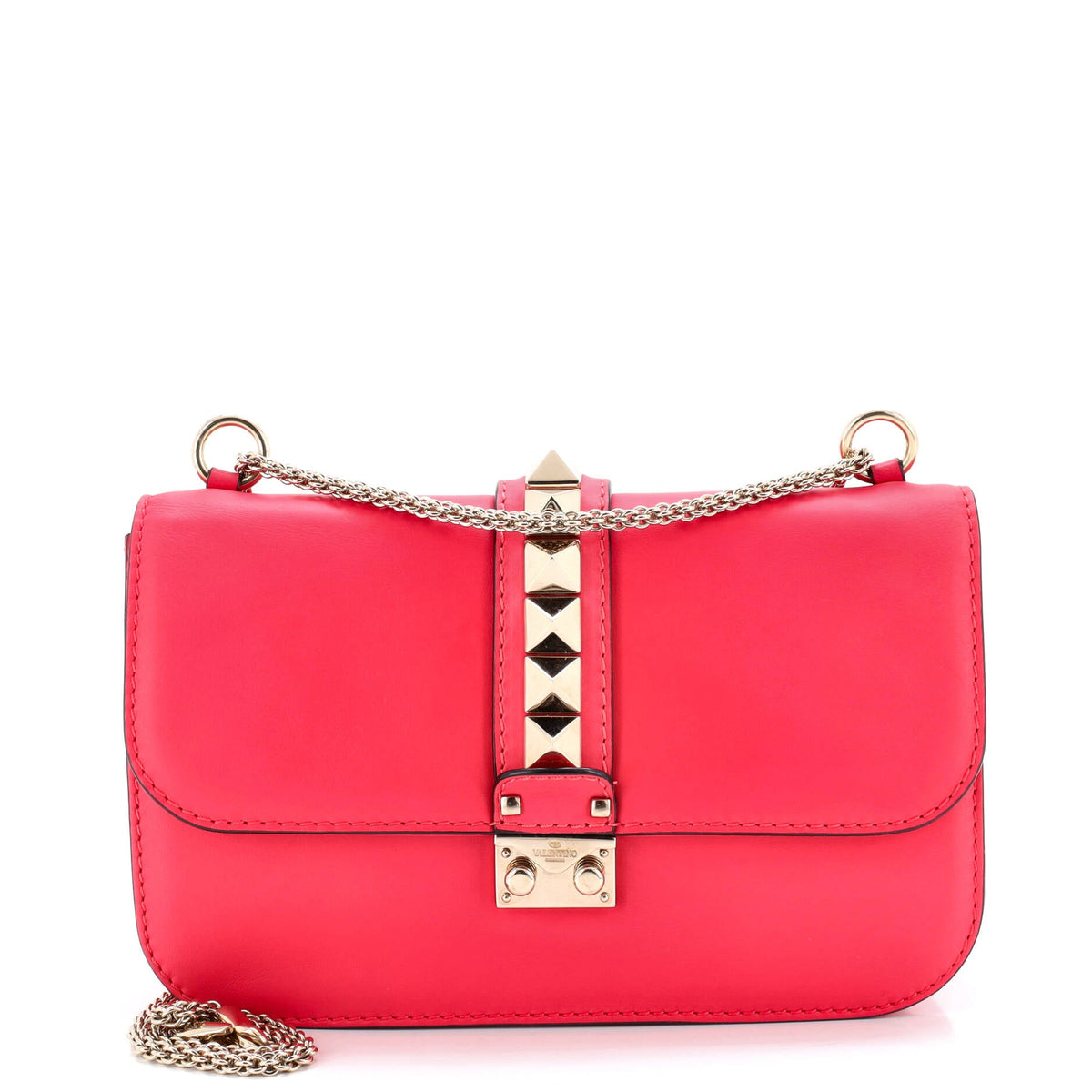 Valentino VALENTINO GARAVANI Glam Lock Shoulder Bag Leather Medium
