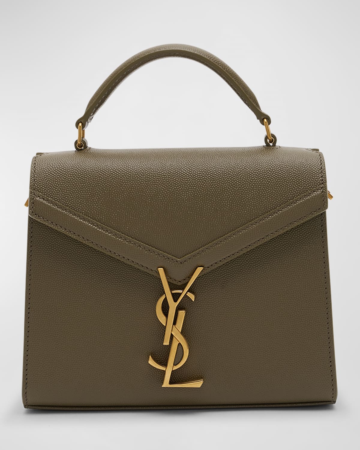 Saint Laurent Cassandra Mini YSL Top Handle Crossbody Bag in Grained Leather