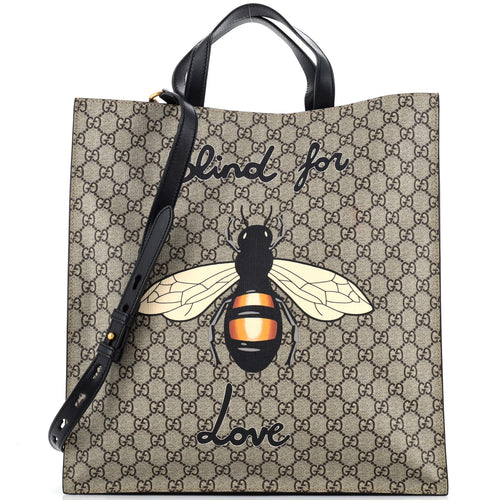 GUCCI Convertible Soft Open Tote Printed GG Coated Canvas Tall