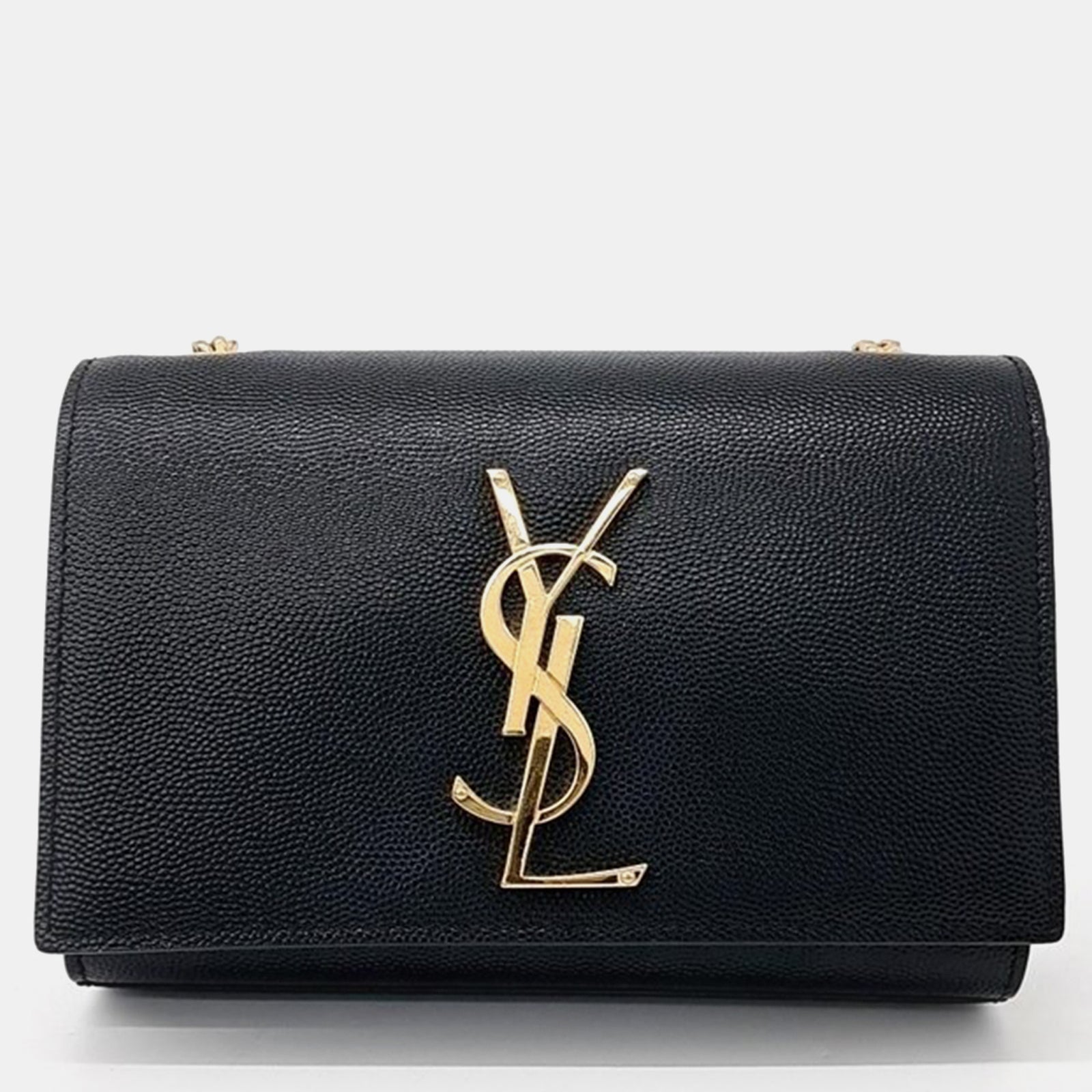 Saint Laurent Paris Saint Laurent Black Leather Monogram Kate Bag