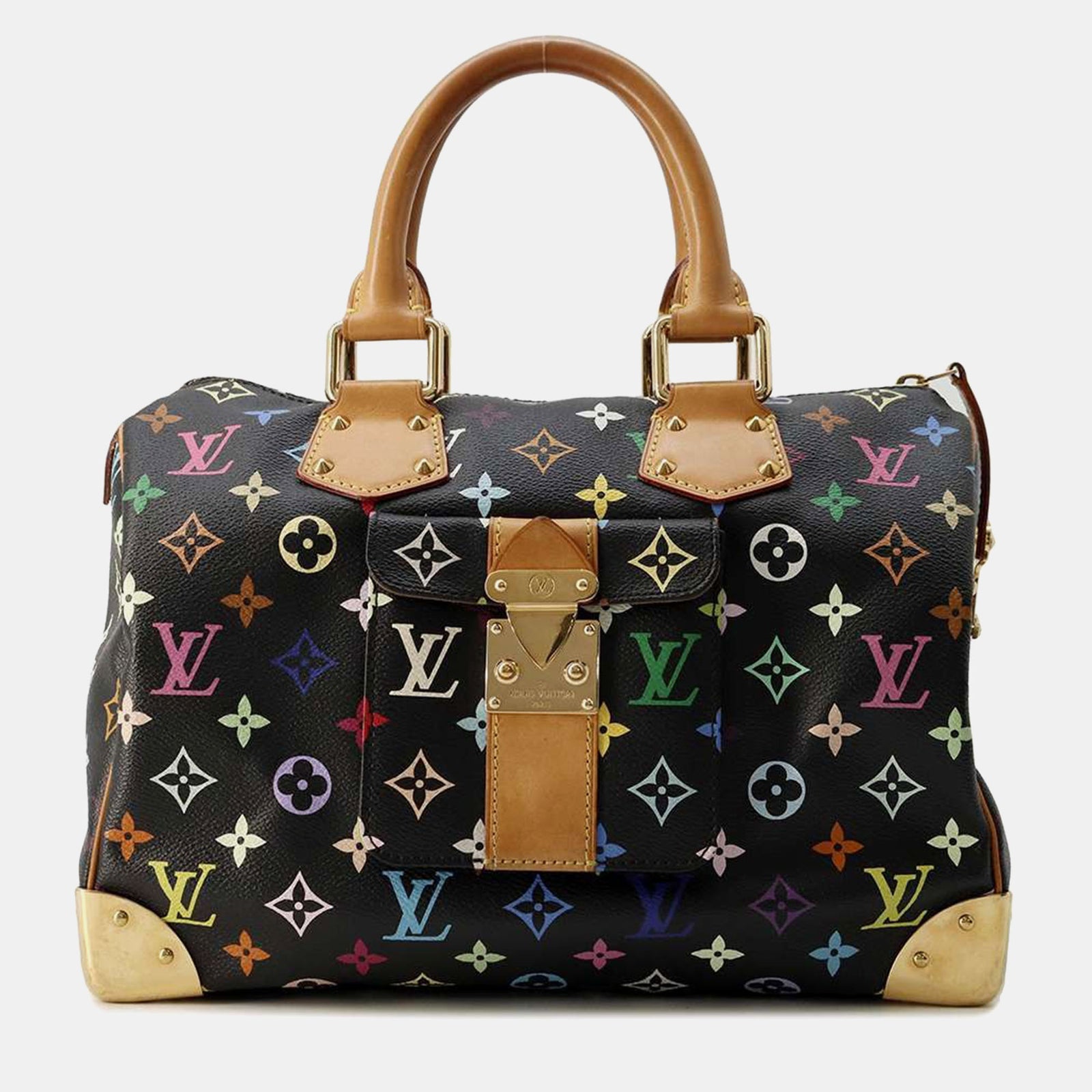 Louis Vuitton Noir Monogram Multicolor Speedy Bag Größe 30