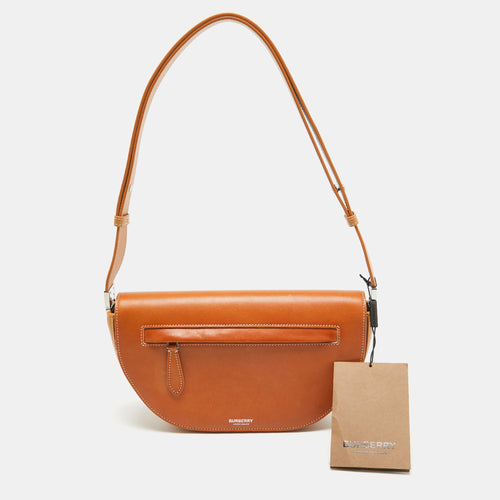 Pale Orange Leather Small Olympia Shoulder Bag