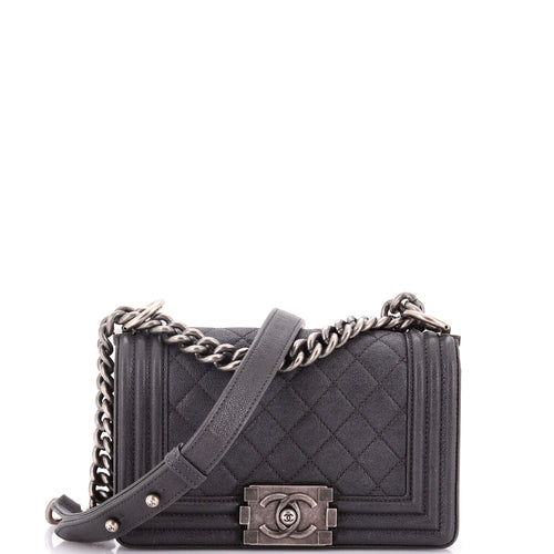 CHANEL Boy Flap Bag Quilted Caviar Small