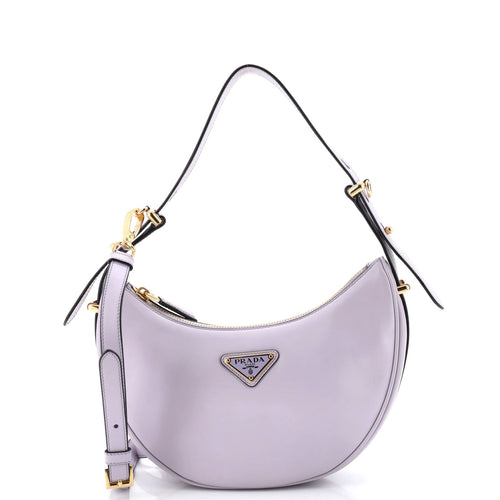 PRADA Arque Half Moon Hobo Leather Small