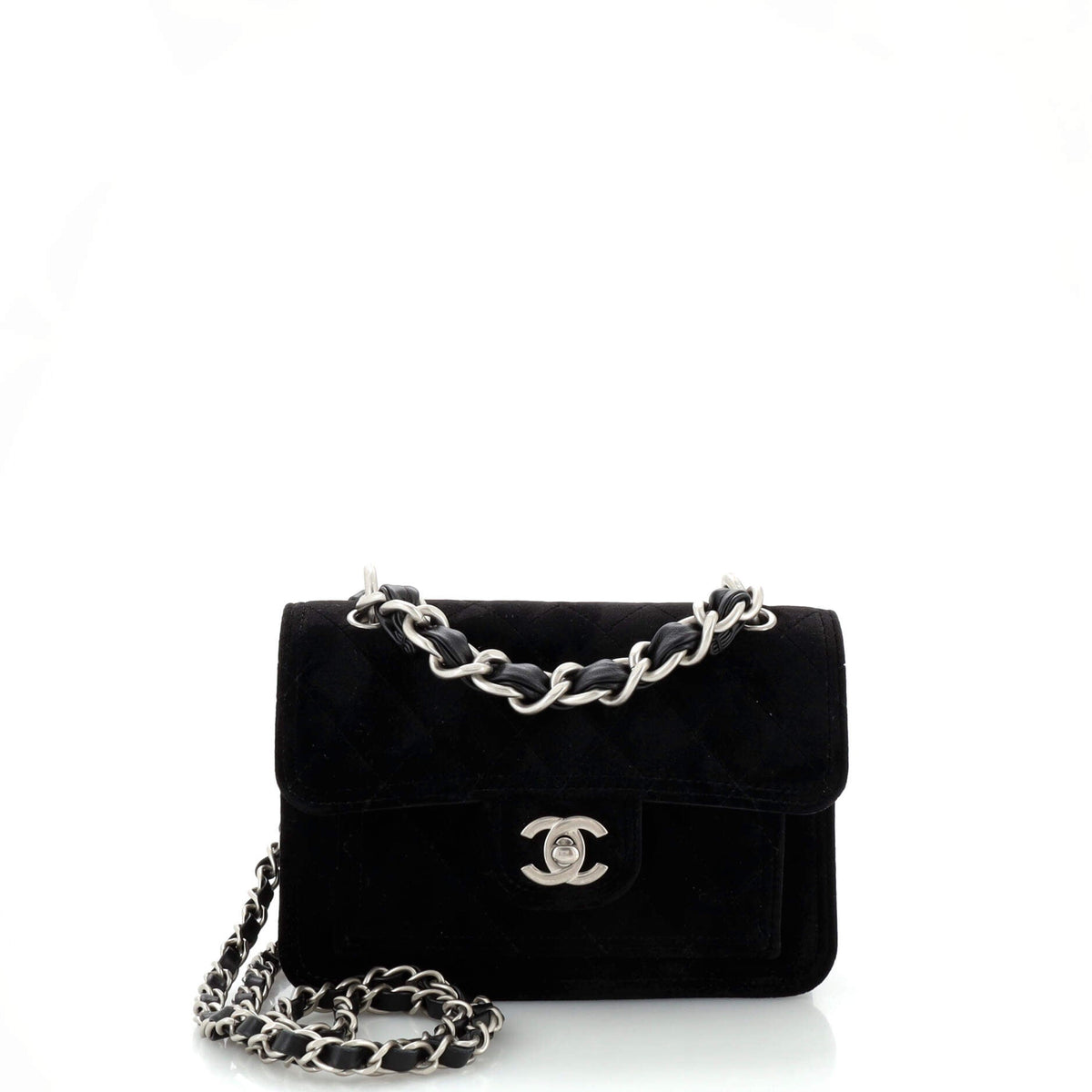 Chanel CHANEL Double You CC Flap Bag Quilted Velvet Mini