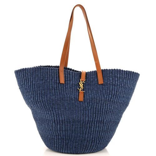 Monogram Panier Basket Tote Woven Raffia Medium