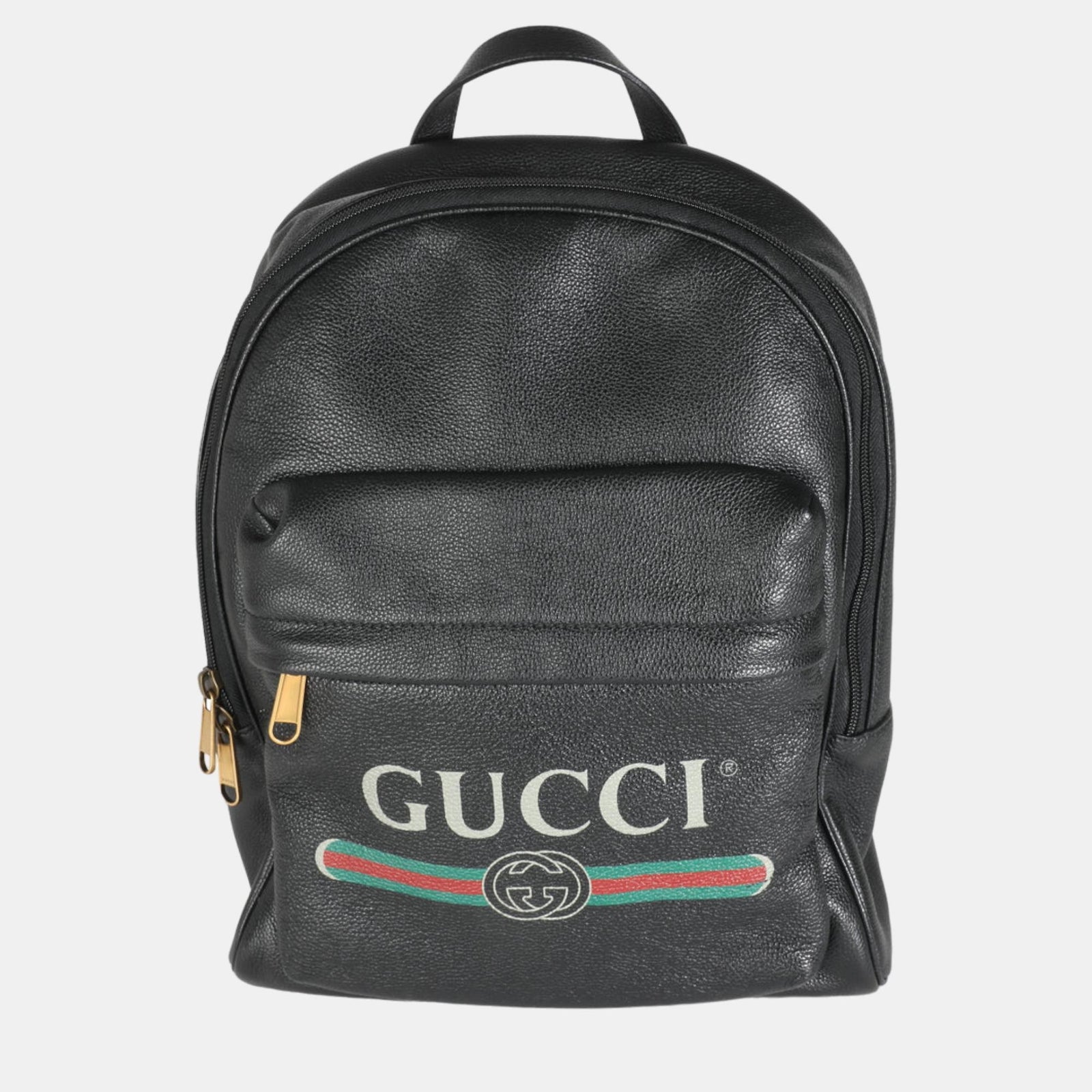 Gucci Schwarzer Tagesrucksack aus Kalbsleder mit Vintage-Logo