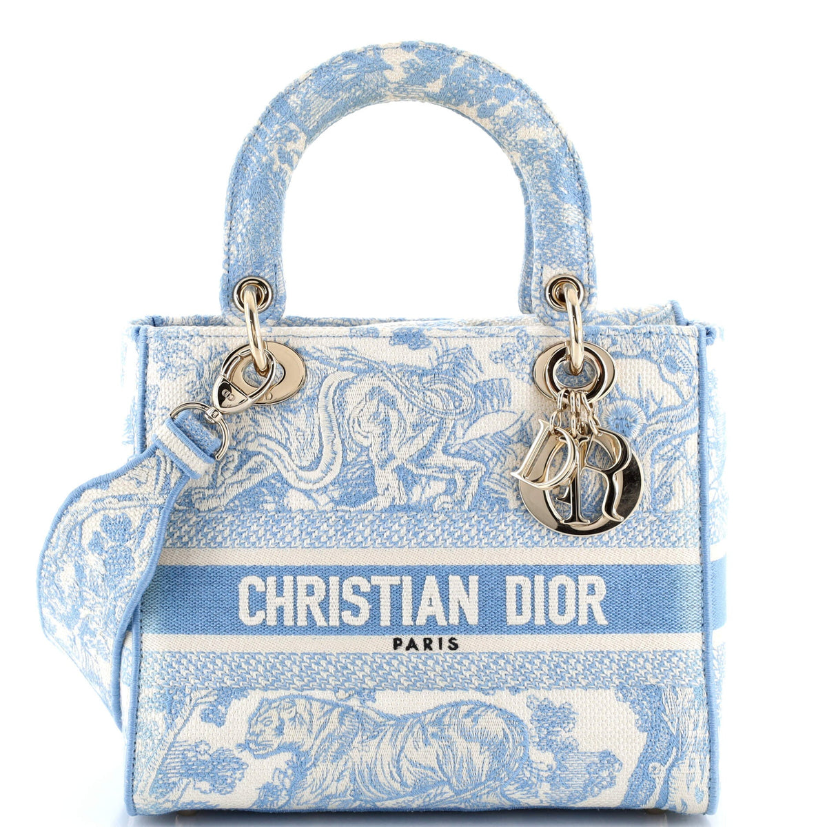 Christian Dior Toile de Jouy Lady D-Lite Bag Embroidered Canvas