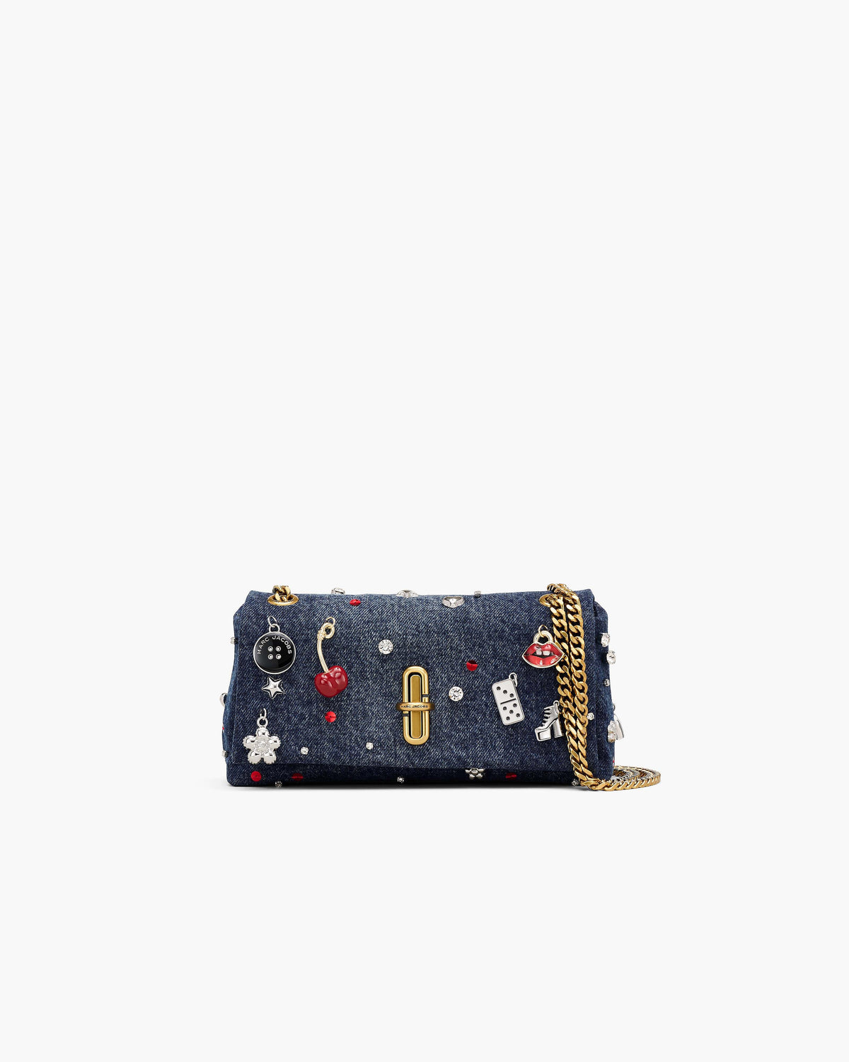Marc Jacobs Marc Jacobs The Trinket Charm Denim Dual Chain Mini Bag in Medium Wash Multi