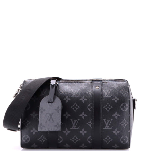 City Keepall Bag Reverse Monogram Eclipse Canvas