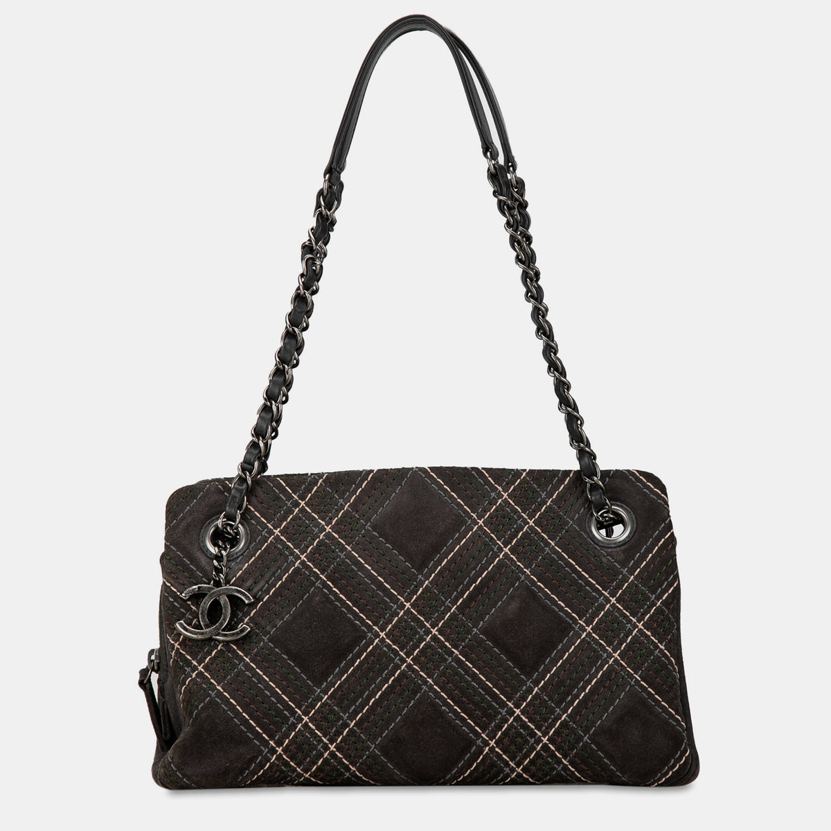Chanel Suede Paris-Edinburgh Saltire Shoulder Bag