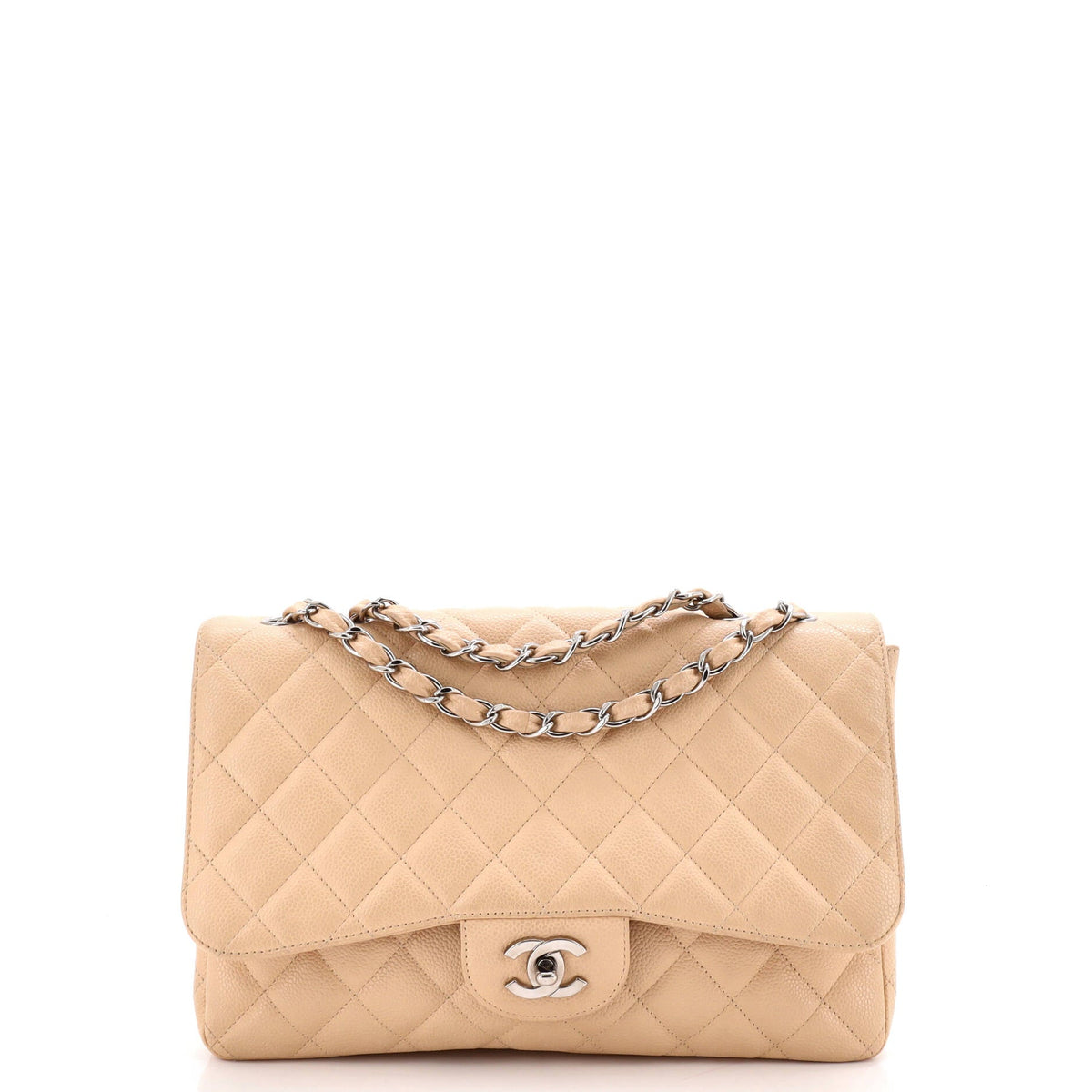 Chanel CHANEL Classic Single Flap Bag Quilted Caviar Jumbo