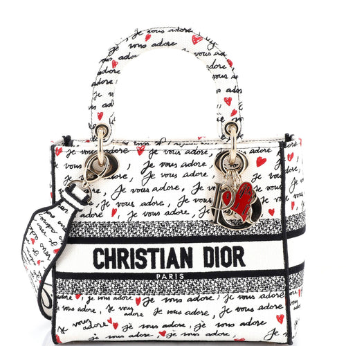 Lady D-Lite Bag Embroidered Canvas Medium