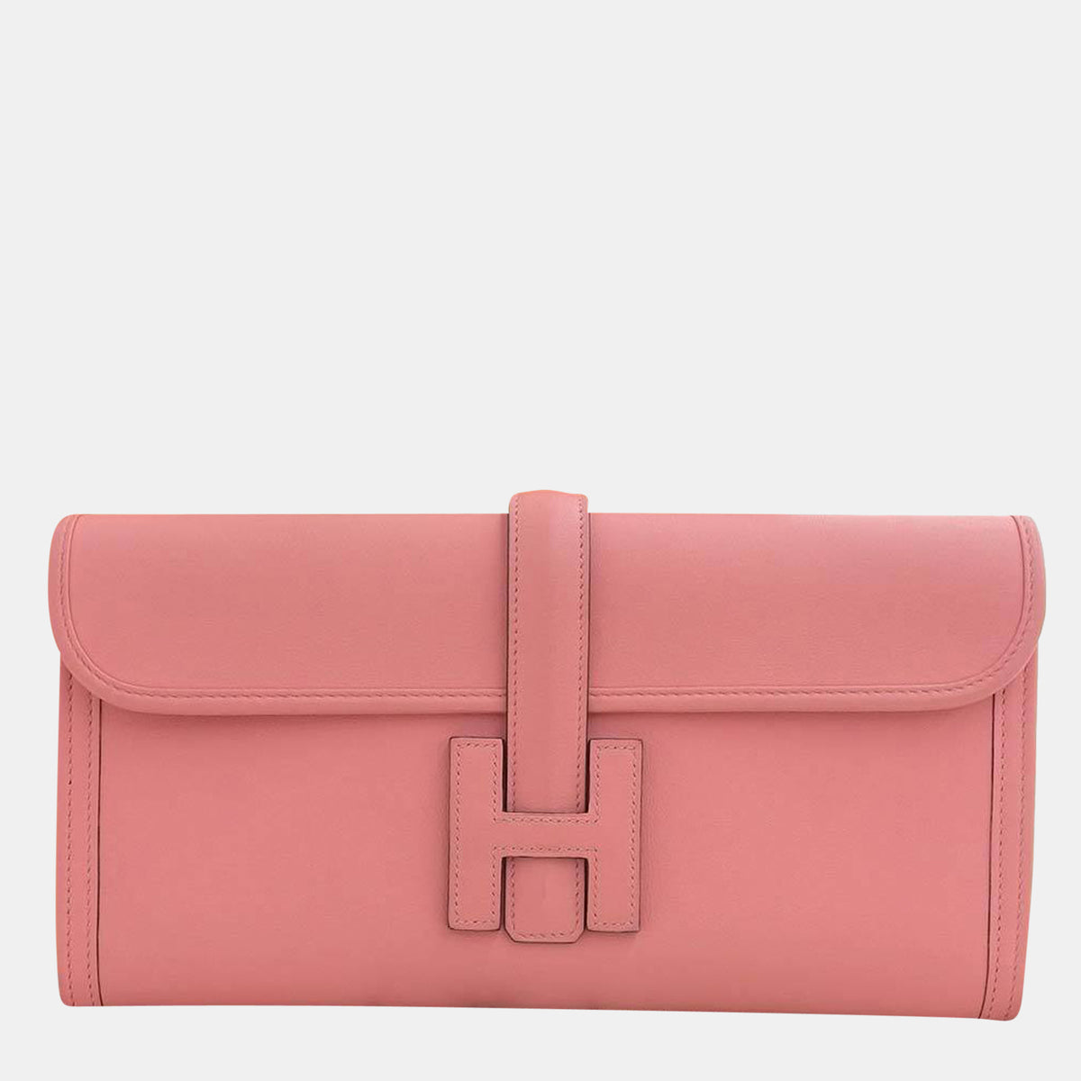 Hermès Jije Elan 29 Clutch Bag Swift Pink D Engraved
