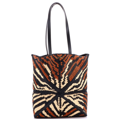 LOEWE Puzzle Fold Tote Raffia Medium