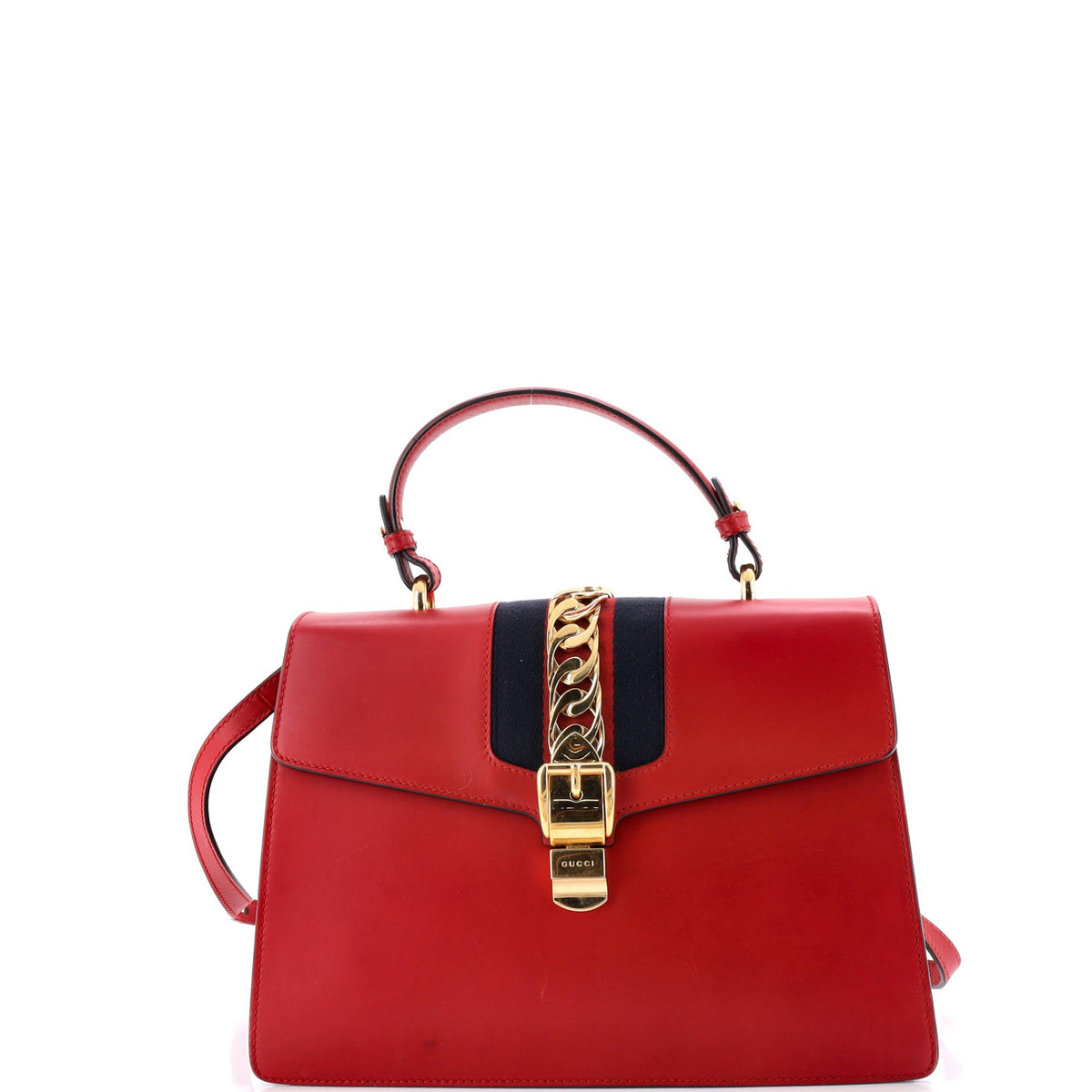 Gucci GUCCI Sylvie Top Handle Bag Leather Medium