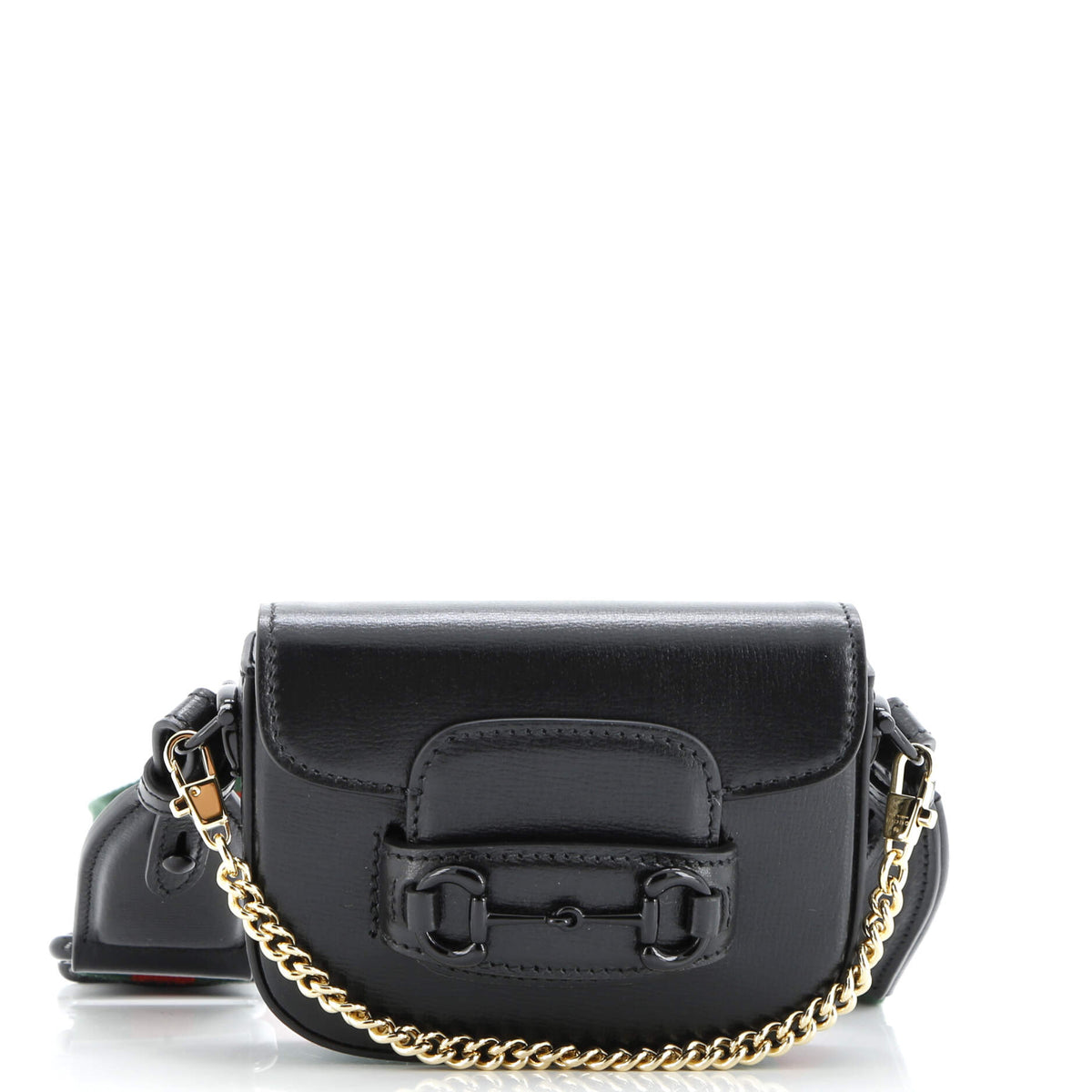 Gucci GUCCI Horsebit 1955 Flap Wallet with Strap Leather