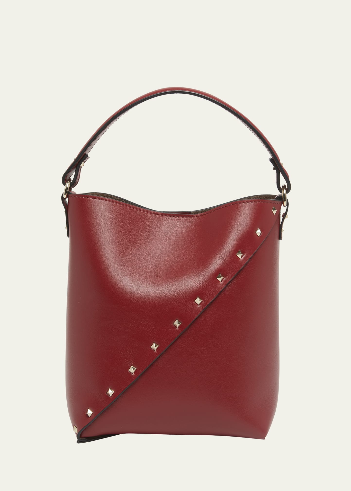 Valentino Wispy Small Rockstud Leather Bucket Bag