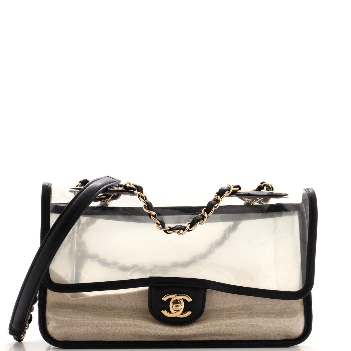 Chanel CHANEL Sand By The Sea Flap Bag PVC with Lambskin Medium