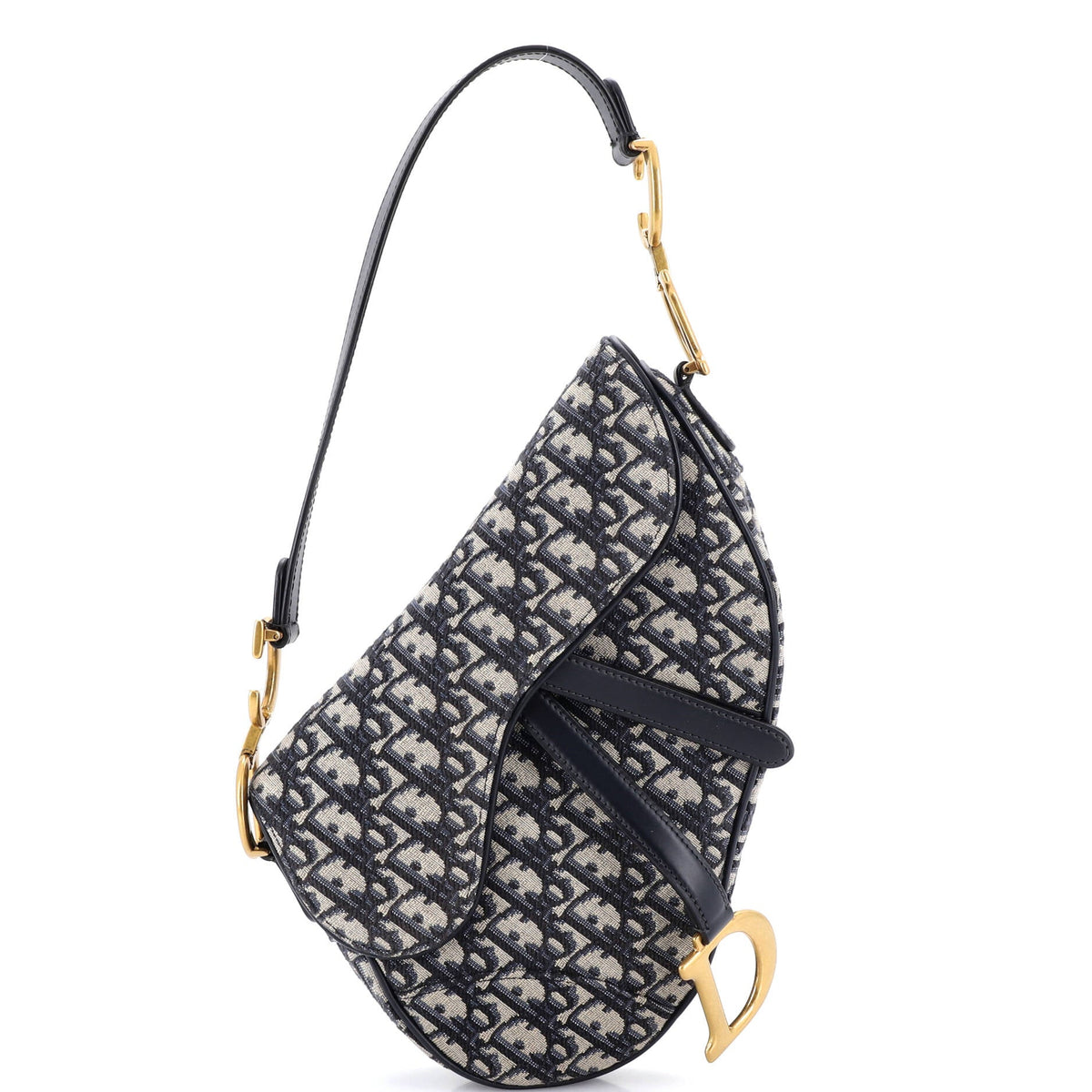 Christian Dior Saddle Handbag Oblique Canvas Medium