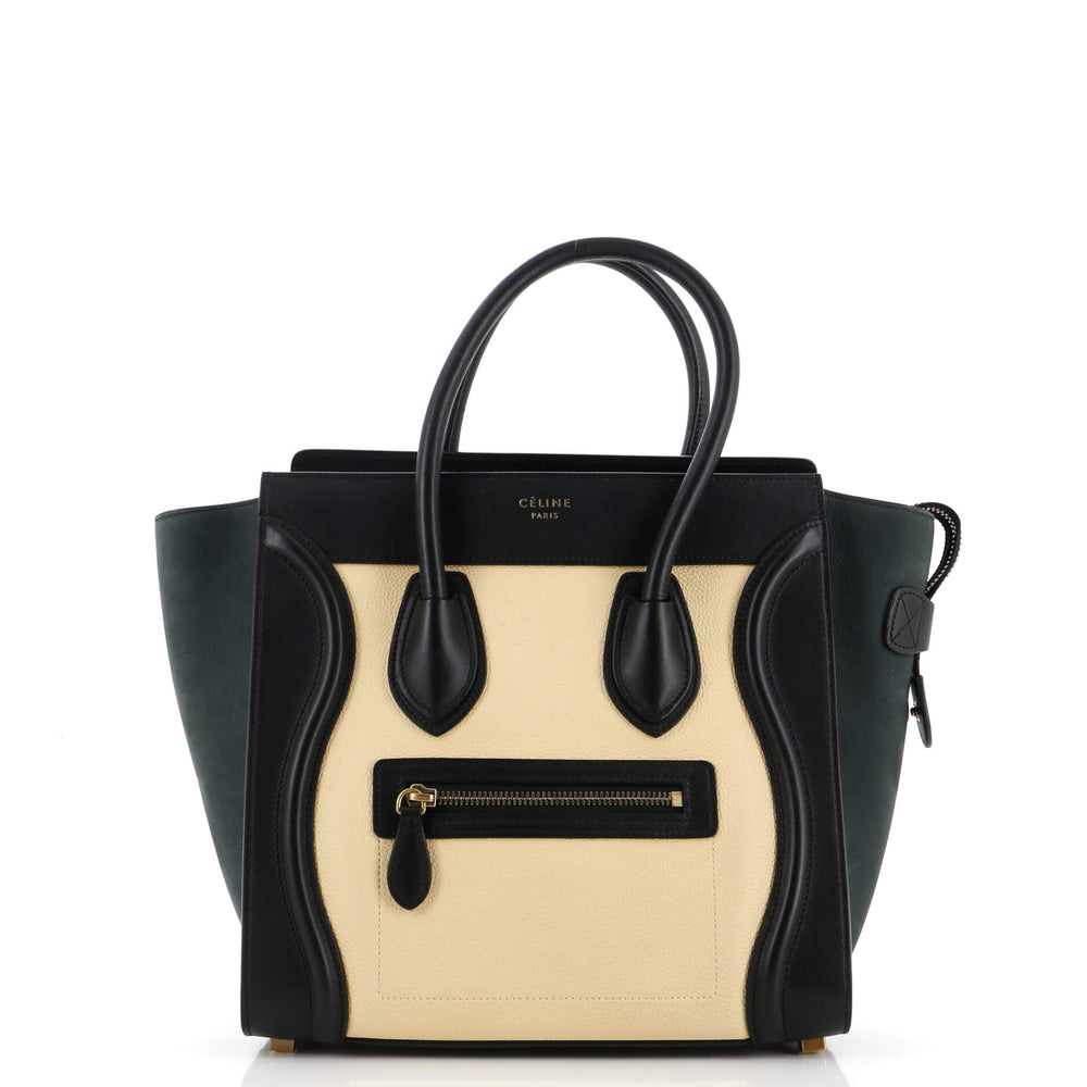 CELINE Tricolor Luggage Bag Leather Micro