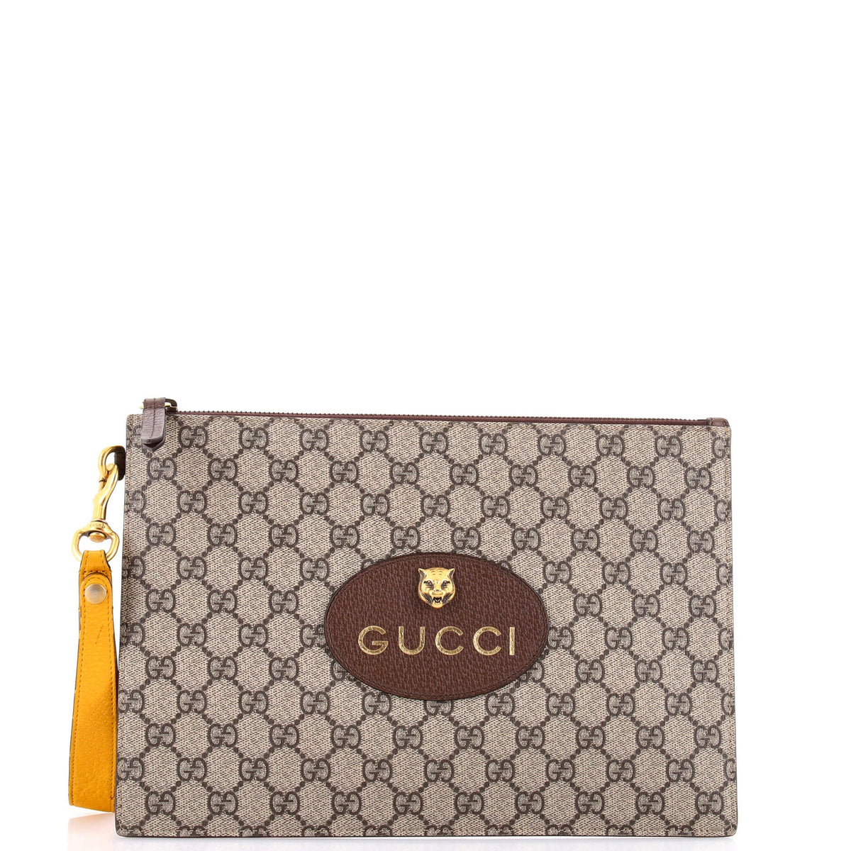 Gucci GUCCI Neo Vintage Wristlet Pouch GG Coated Canvas