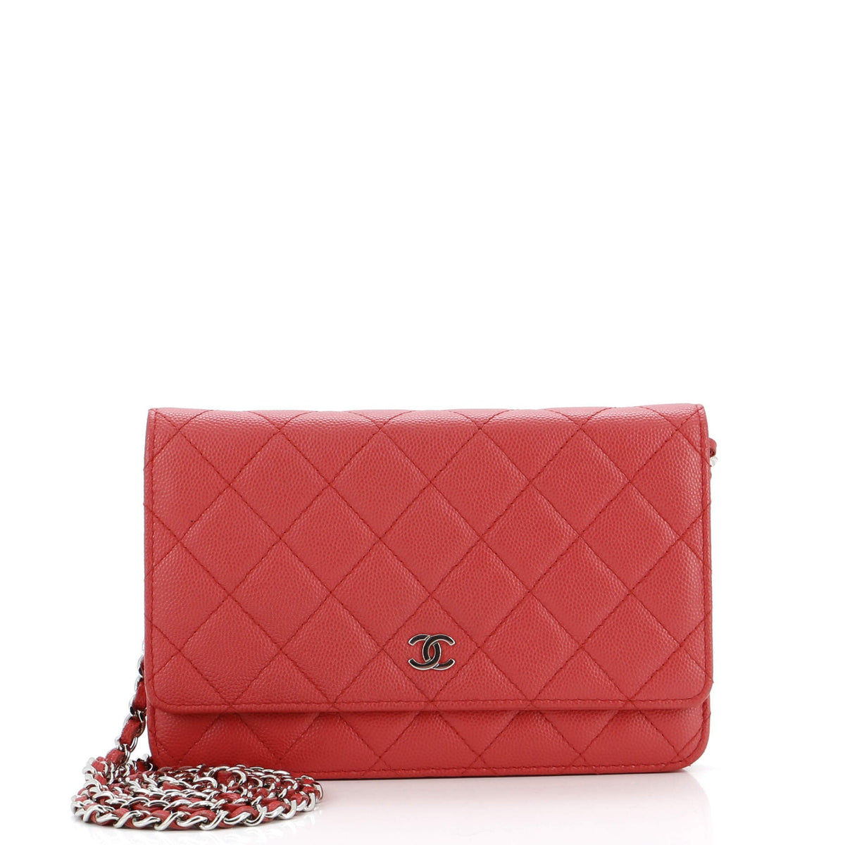 Chanel CHANEL Wallet on Chain Quilted Iridescent Caviar