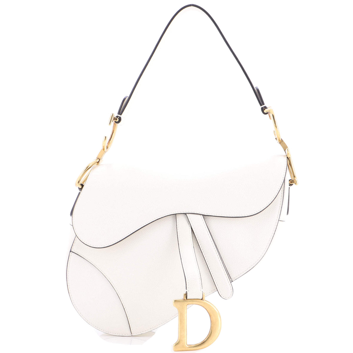 Christian Dior Saddle Handbag Leather Medium