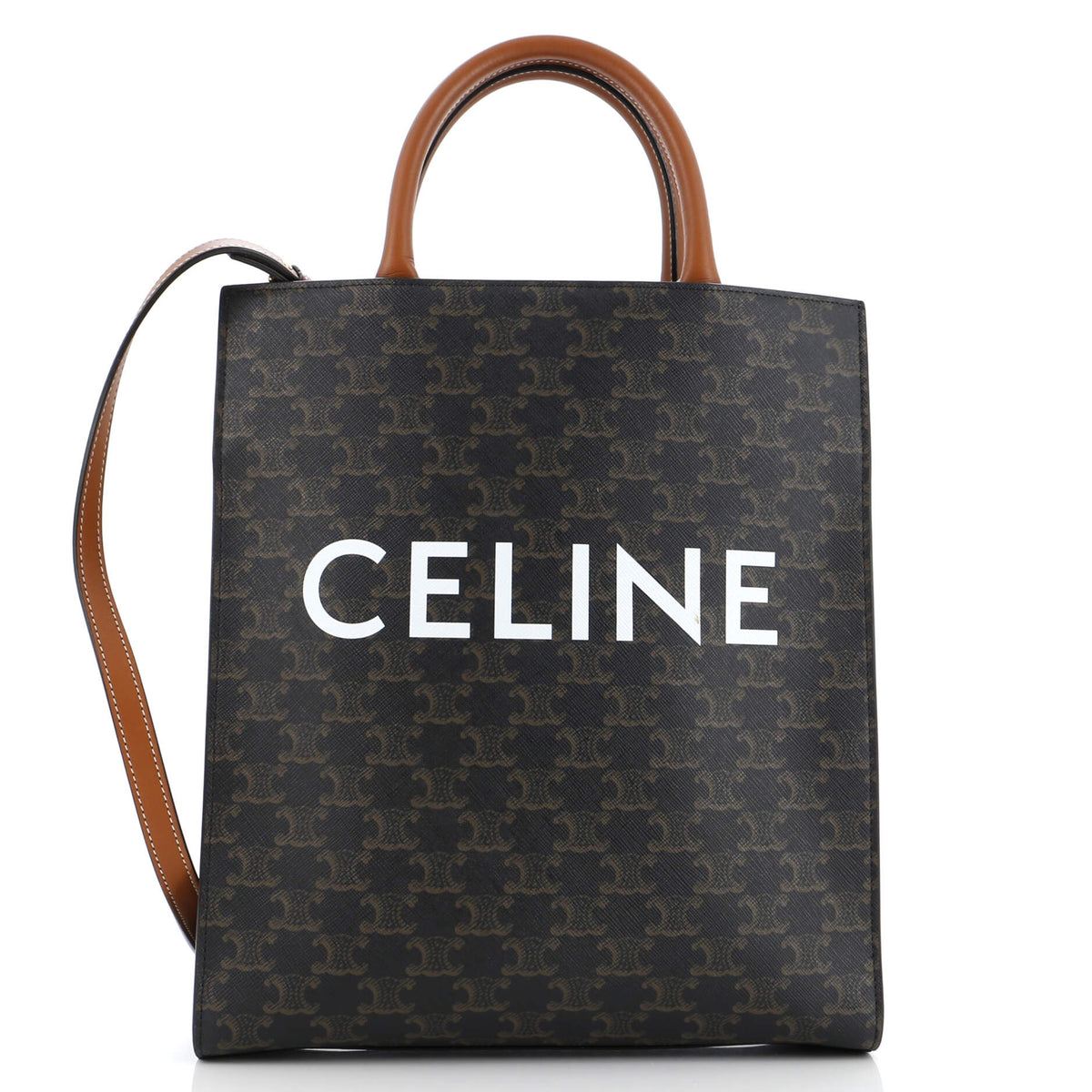 Celine CELINE Vertical Cabas Tote Triomphe Coated Canvas Small