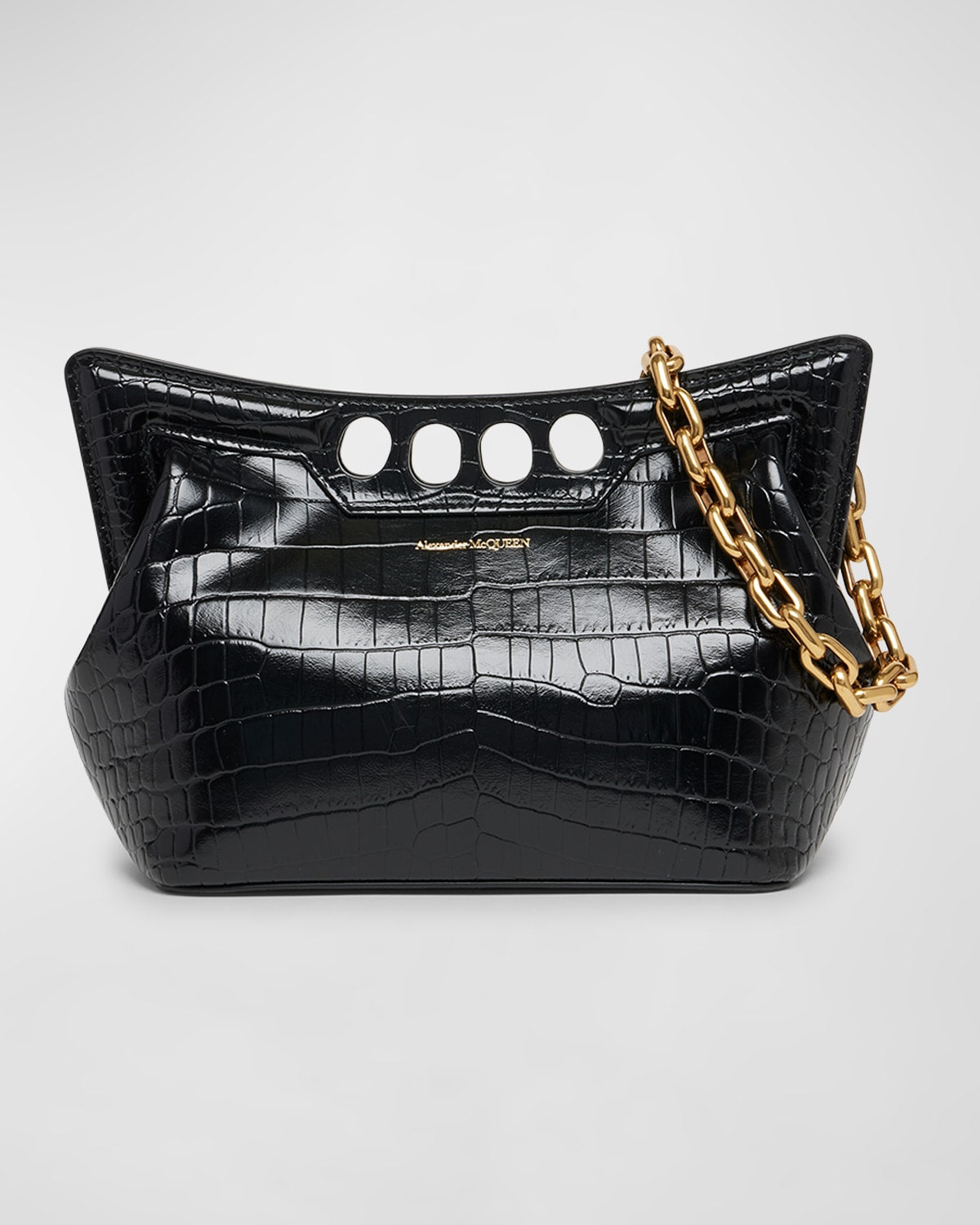 Boss The Peak Small Croc-Embossed Top-Handle Bag