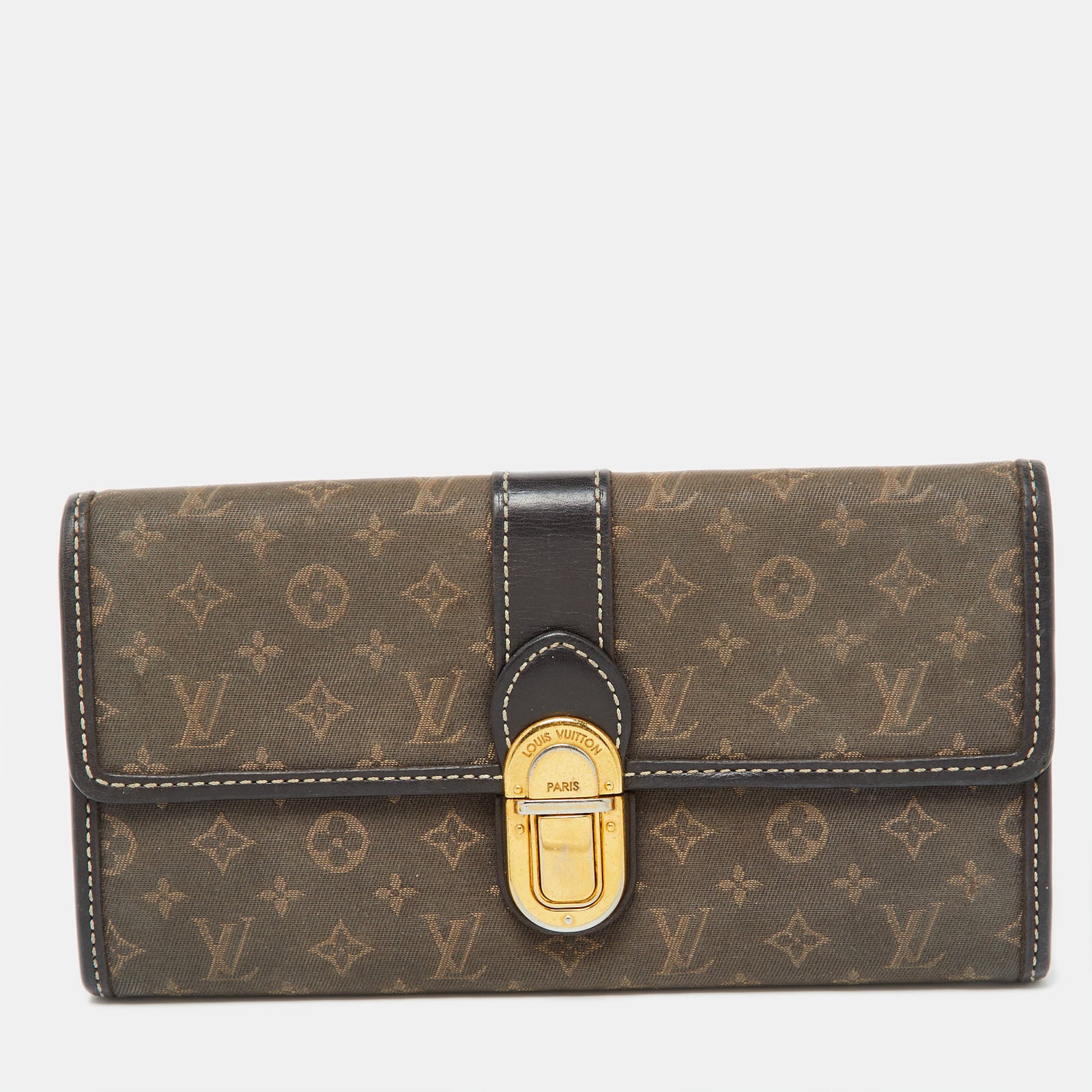 Louis Vuitton Braune Idylle-Geldbörse Sarah aus Canvas und Leder mit Monogramm