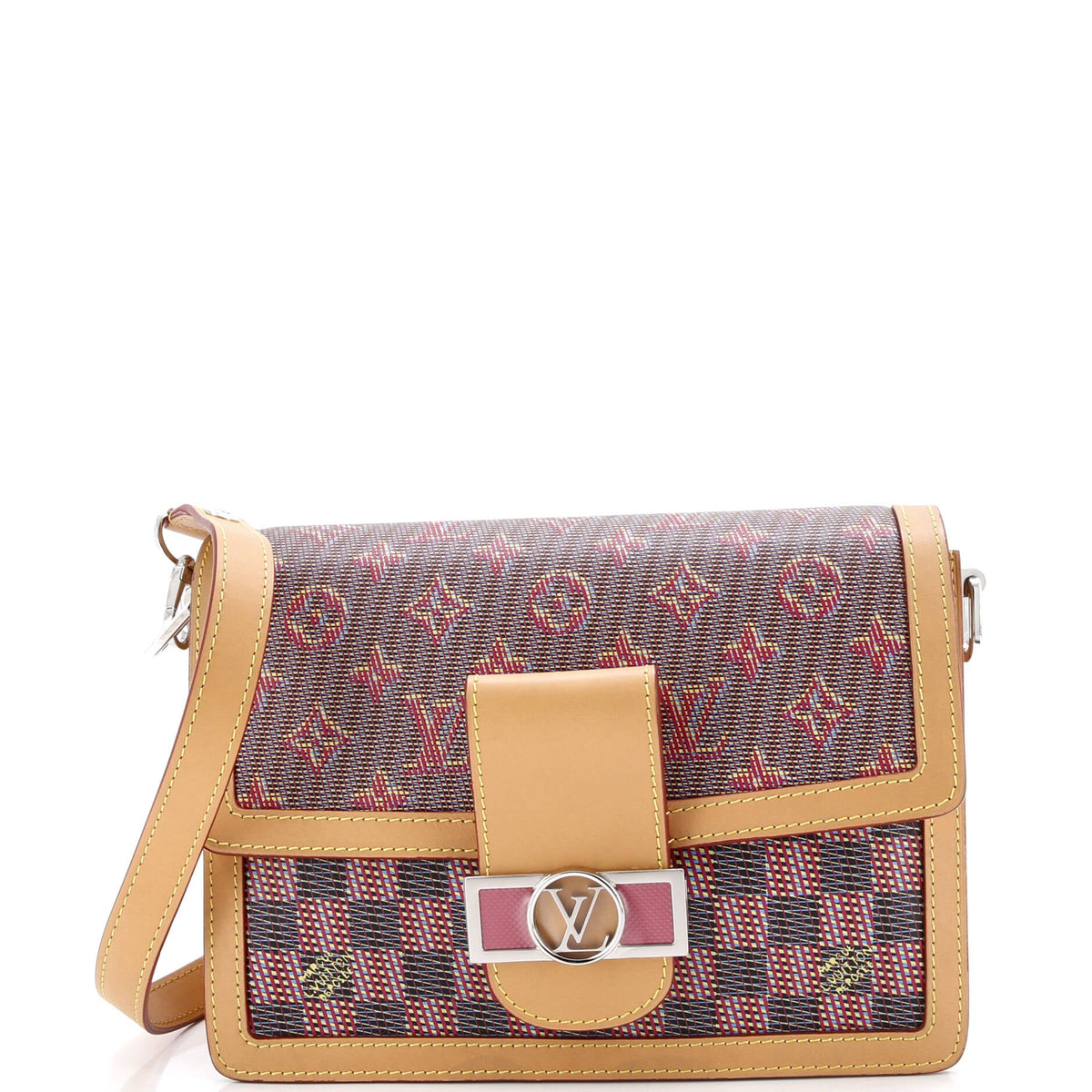 Louis Vuitton Dauphine Shoulder Bag Damier Monogram LV Pop Canvas MM