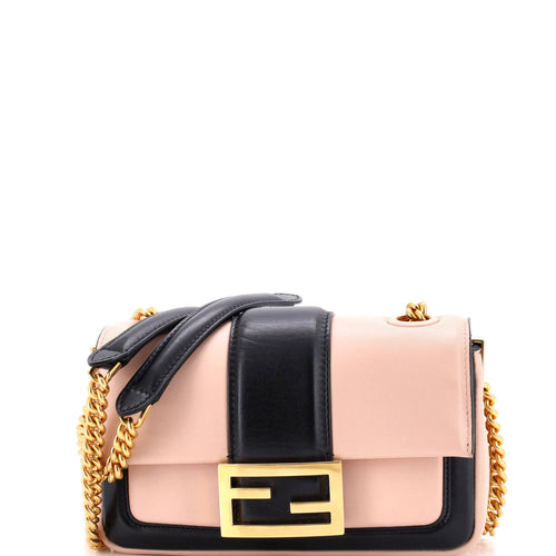 FENDI Chain Baguette Bag Leather Mini