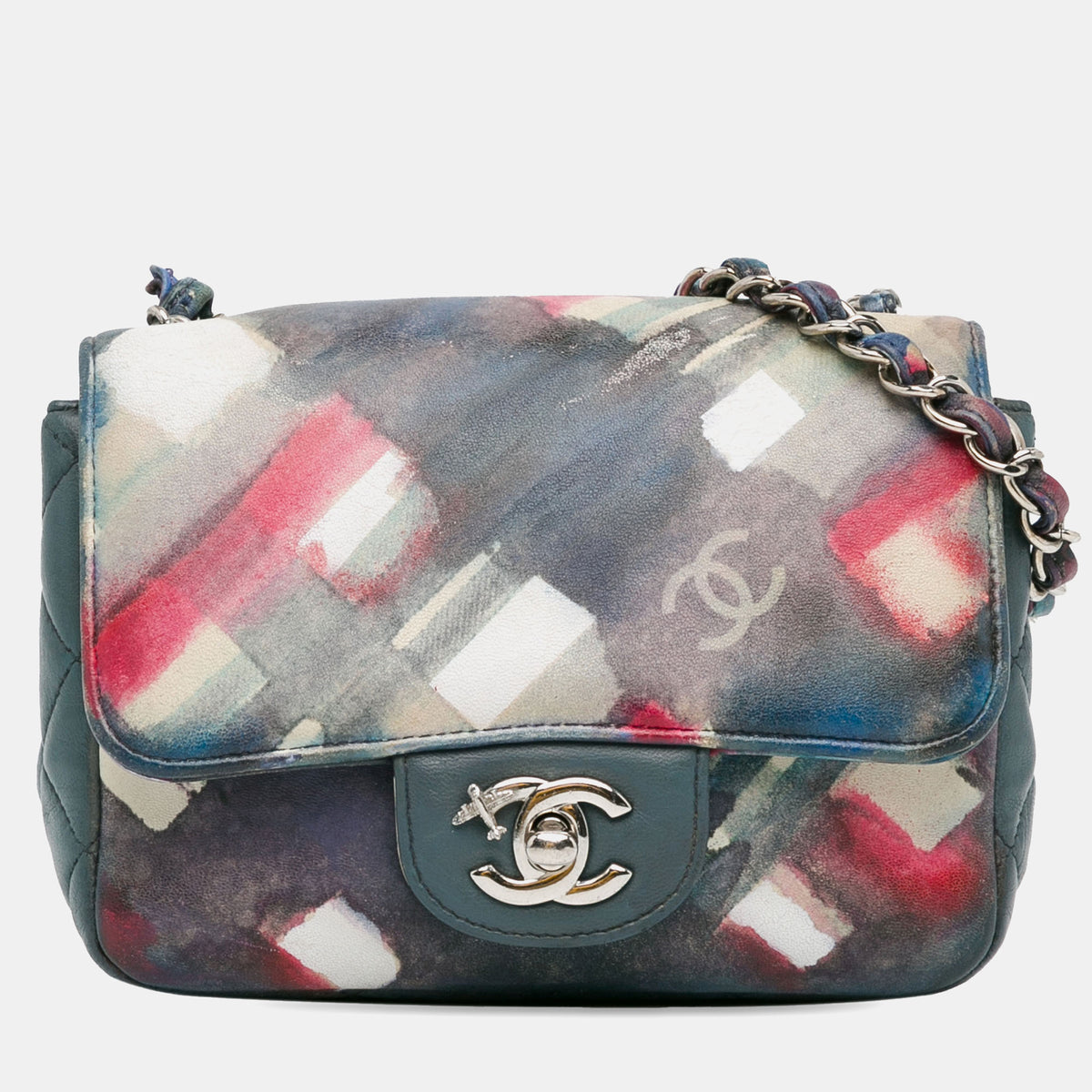 Chanel Mini Square Classic Printed Lambskin Airlines Flap