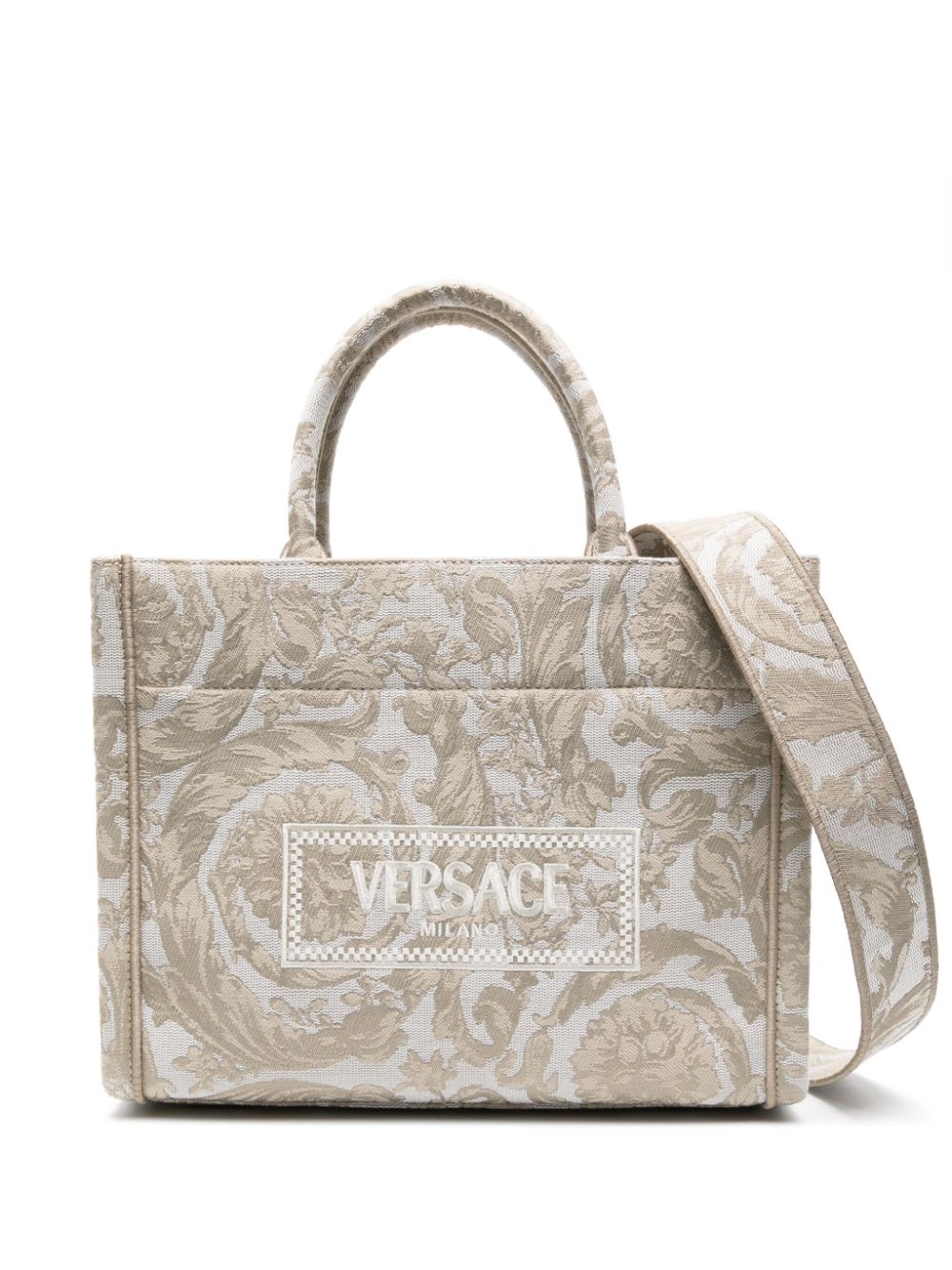 Versace Women's Athena Barocco Small Tote Bag in Neutro | 10115641A09741