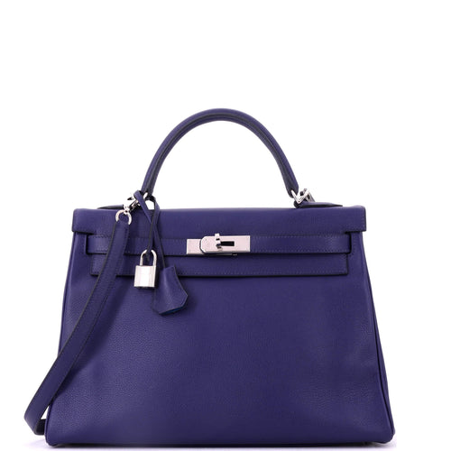 Kelly Handbag Verso Evercolor with Palladium Hardware 32