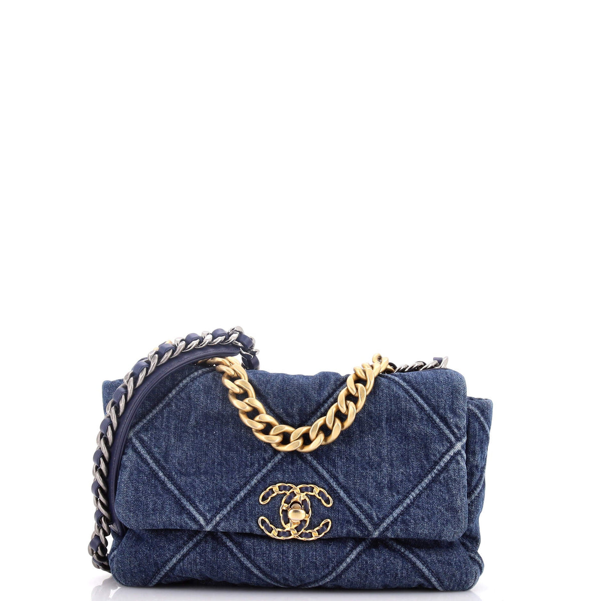 Chanel CHANEL 19 Flap Bag Quilted Denim Medium