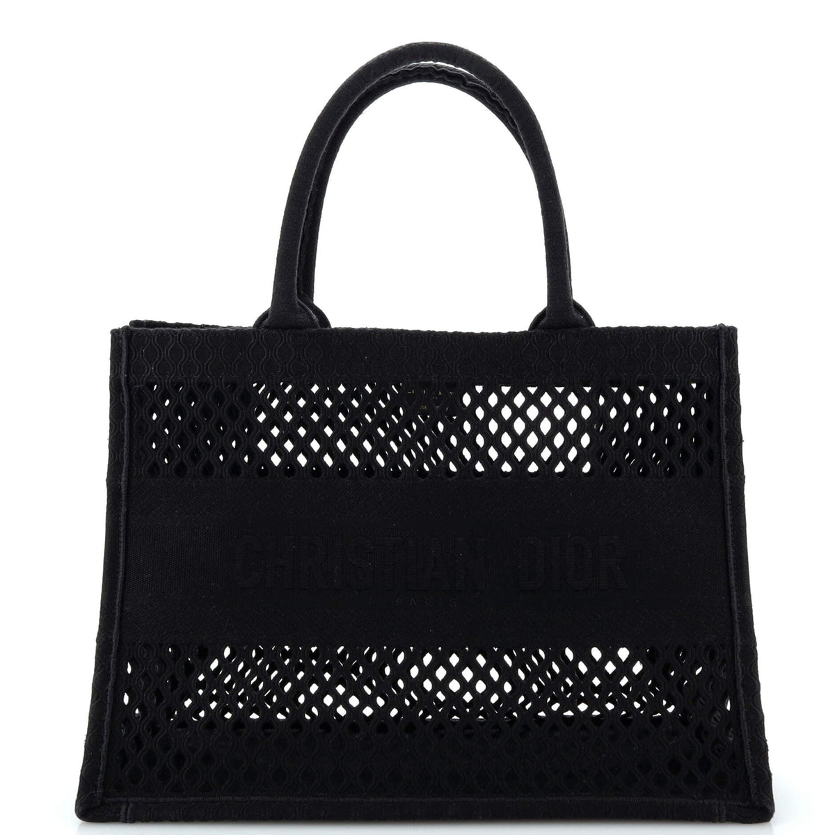 Christian Dior Book Tote Mesh Canvas Medium